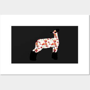 Watercolor Poppy Market Wether Lamb Silhouette 1 - NOT FOR RESALE WITHOUT PERMISSION Posters and Art